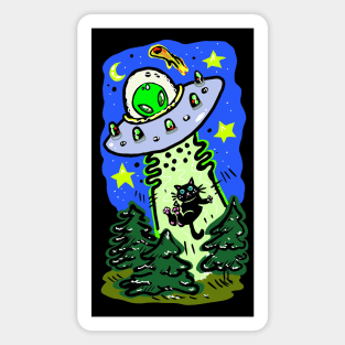 Kitty Cat Alien Abduction Magnet